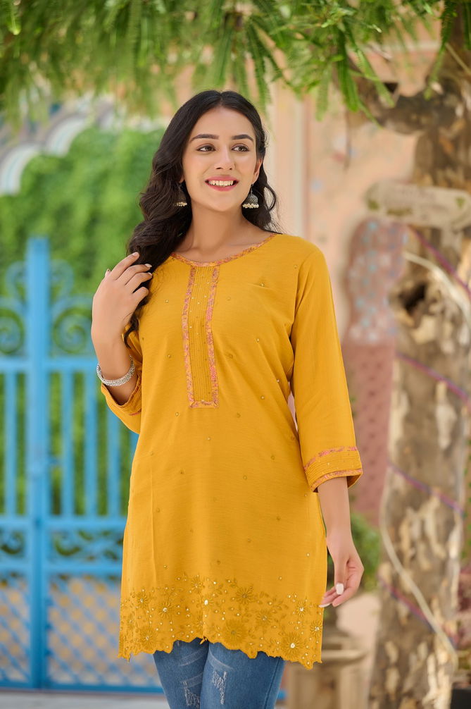 Alfa Vol 4 By Rangmaya Rayon Short Designer Kurtis Wholesale Price In Surat